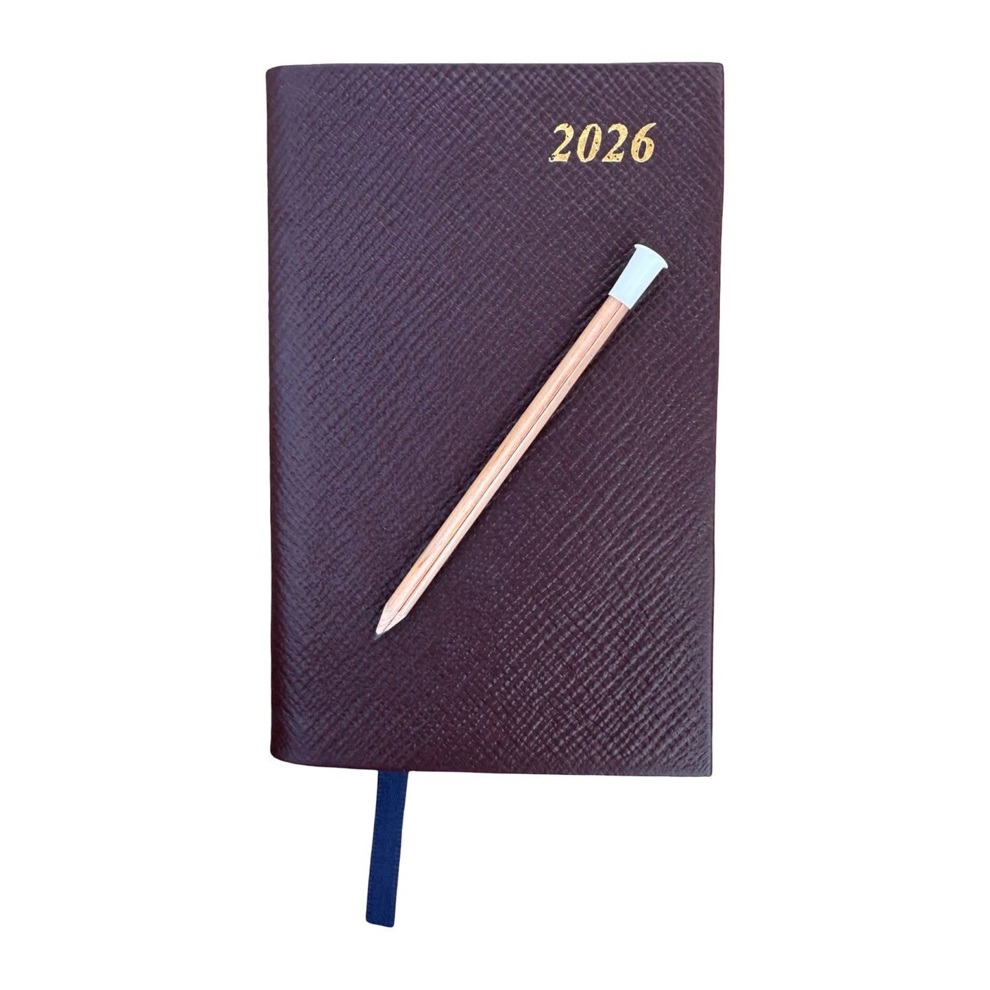 2026  D753LJ | Crossgrain Leather Calendar Book | One Week Per Opening | Pencil in Spine |  5" x 3" | Year 2026