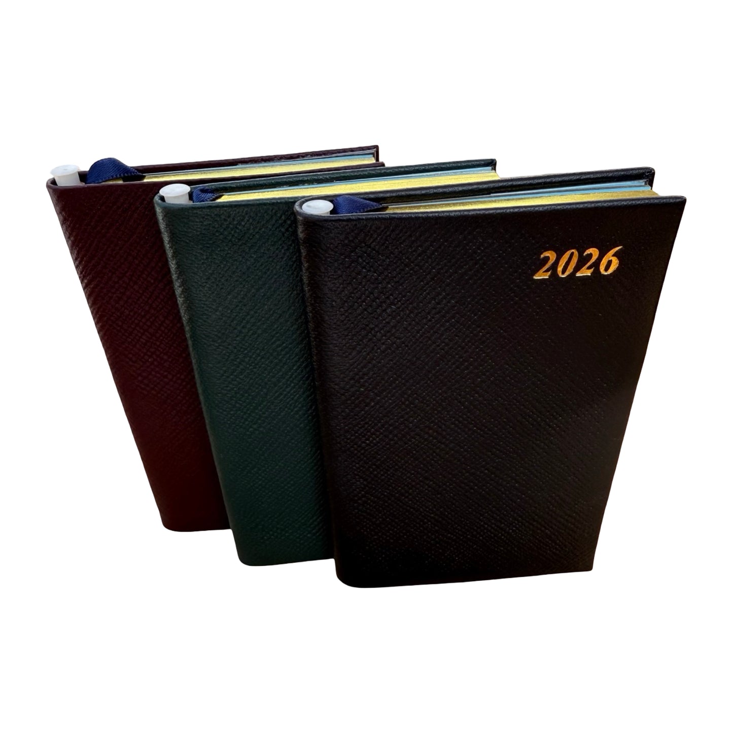 2026  D753LJ | Crossgrain Leather Calendar Book | One Week Per Opening | Pencil in Spine |  5" x 3" | Year 2026