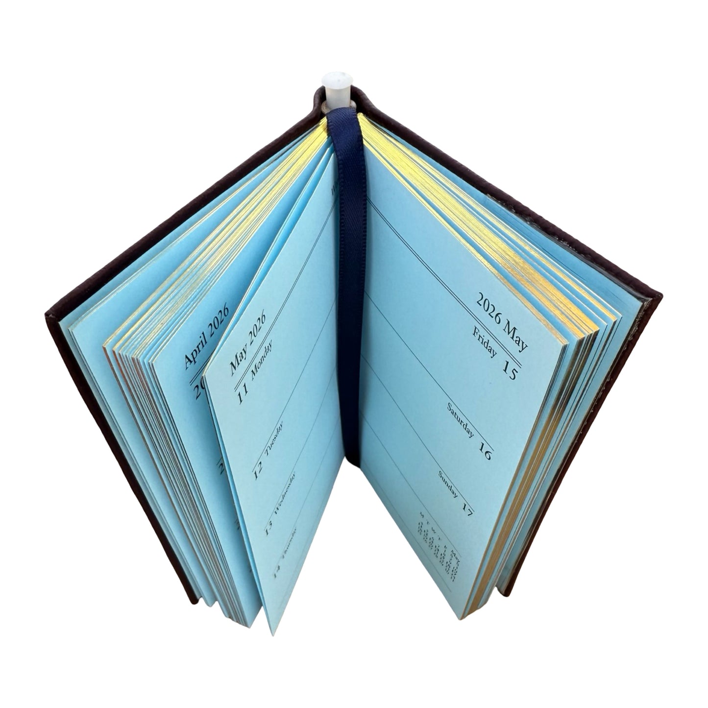 2026  D753LJ | Crossgrain Leather Calendar Book | One Week Per Opening | Pencil in Spine |  5" x 3" | Year 2026