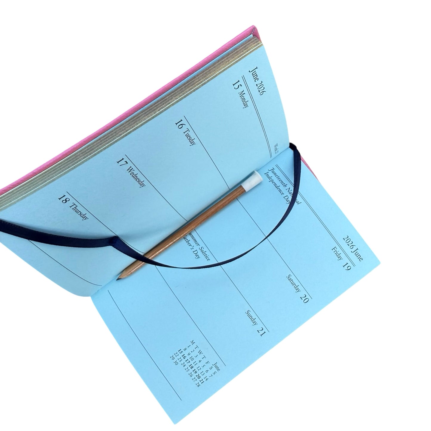 2026  D753LJ | Crossgrain Leather Calendar Book | One Week Per Opening | Pencil in Spine |  5" x 3" | Year 2026