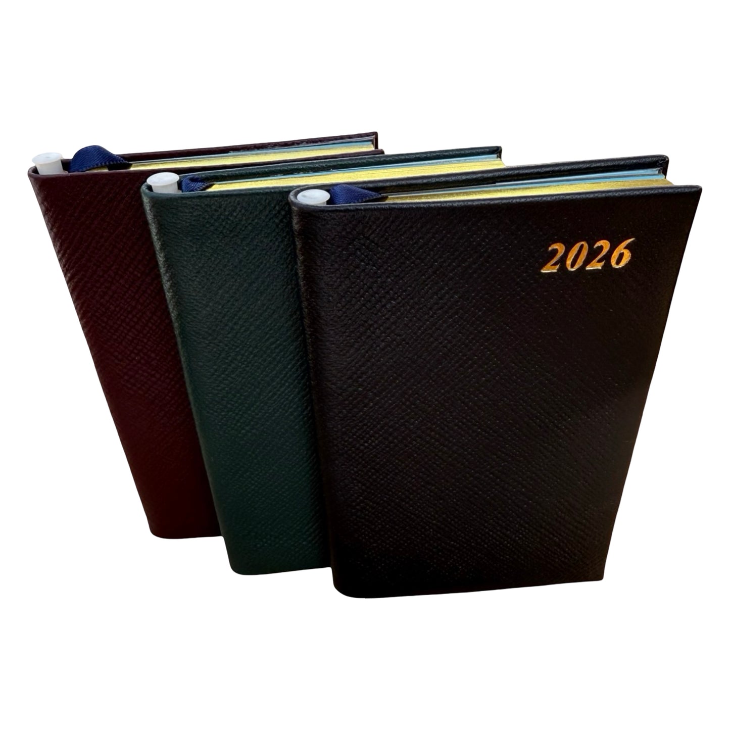 2026  D753LJ | Crossgrain Leather Calendar Book | One Week Per Opening | Pencil in Spine |  5" x 3" | Year 2026