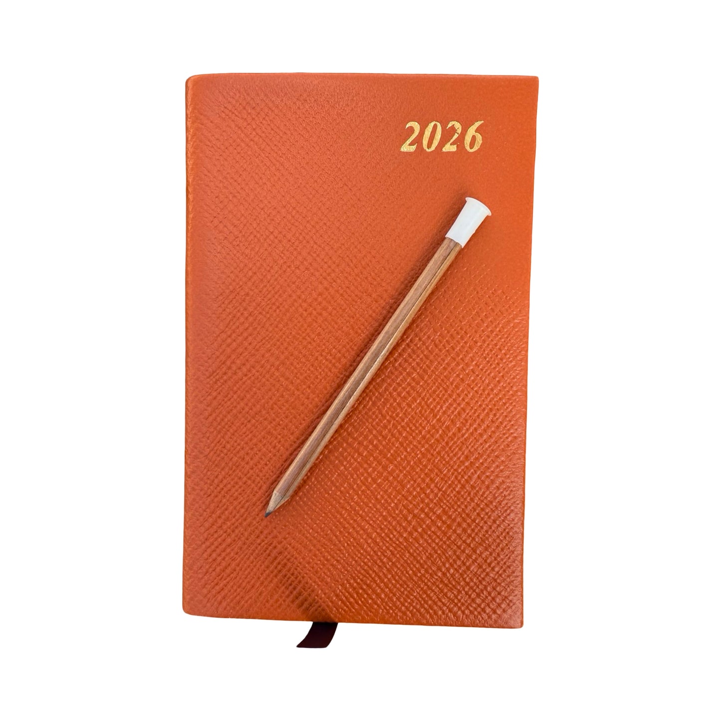 2026  D742LJ | Crossgrain Leather Calendar Book | One Week Per Opening | Pencil in Spine | 4" x 2.5" | Year 2026