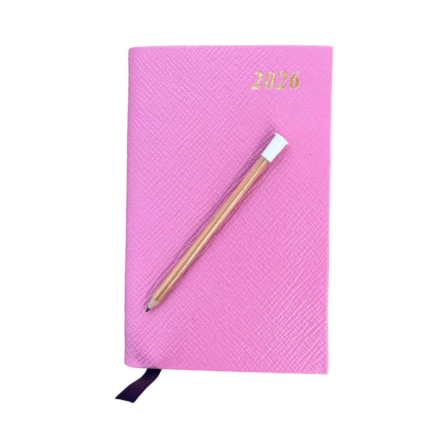 2026  D742LJ | Crossgrain Leather Calendar Book | One Week Per Opening | Pencil in Spine | 4" x 2.5" | Year 2026