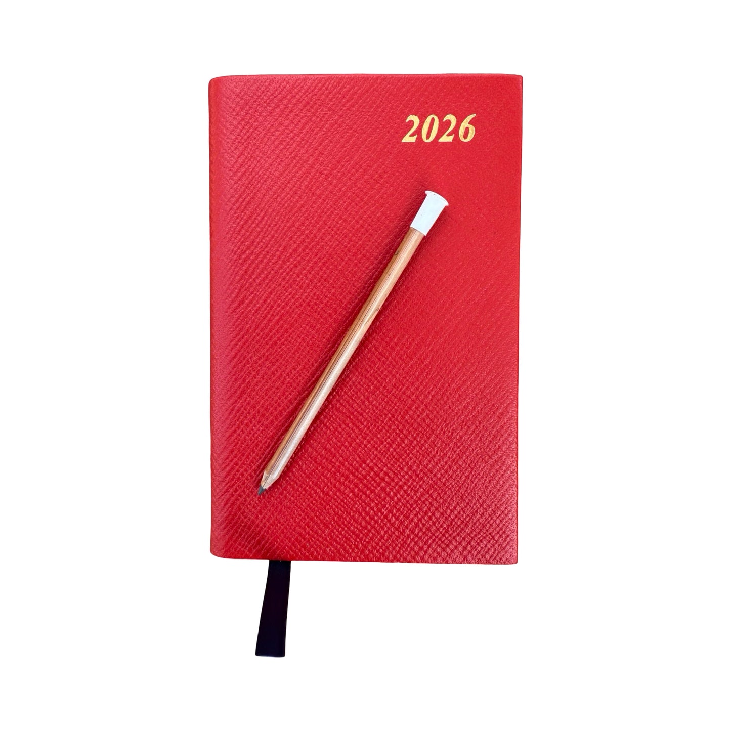 2026  D742LJ | Crossgrain Leather Calendar Book | One Week Per Opening | Pencil in Spine | 4" x 2.5" | Year 2026