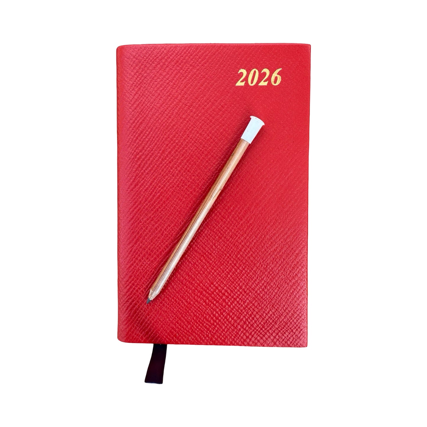 2026  D742LJ | Crossgrain Leather Calendar Book | One Week Per Opening | Pencil in Spine | 4" x 2.5" | Year 2026