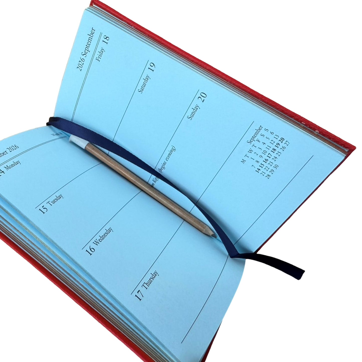 2026  D742LJ | Crossgrain Leather Calendar Book | One Week Per Opening | Pencil in Spine | 4" x 2.5" | Year 2026