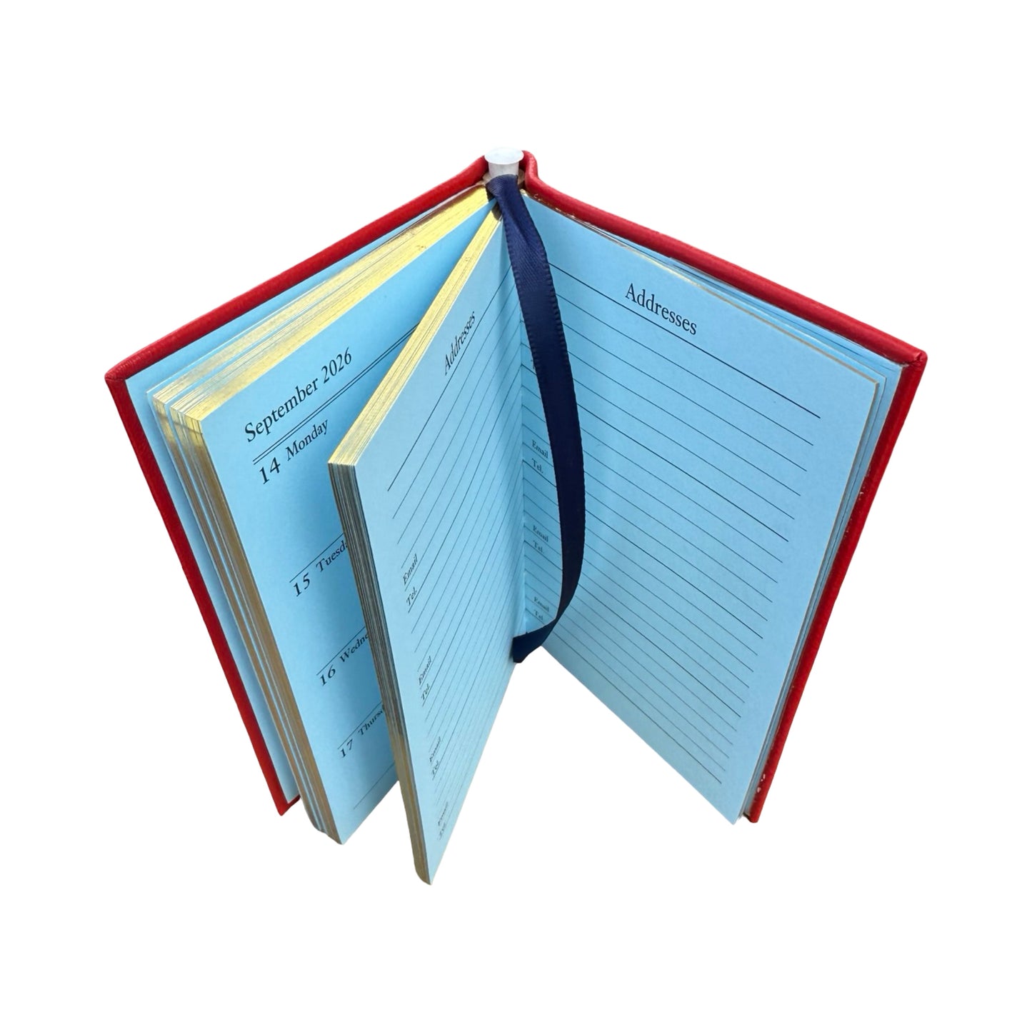 2026  D742LJ | Crossgrain Leather Calendar Book | One Week Per Opening | Pencil in Spine | 4" x 2.5" | Year 2026