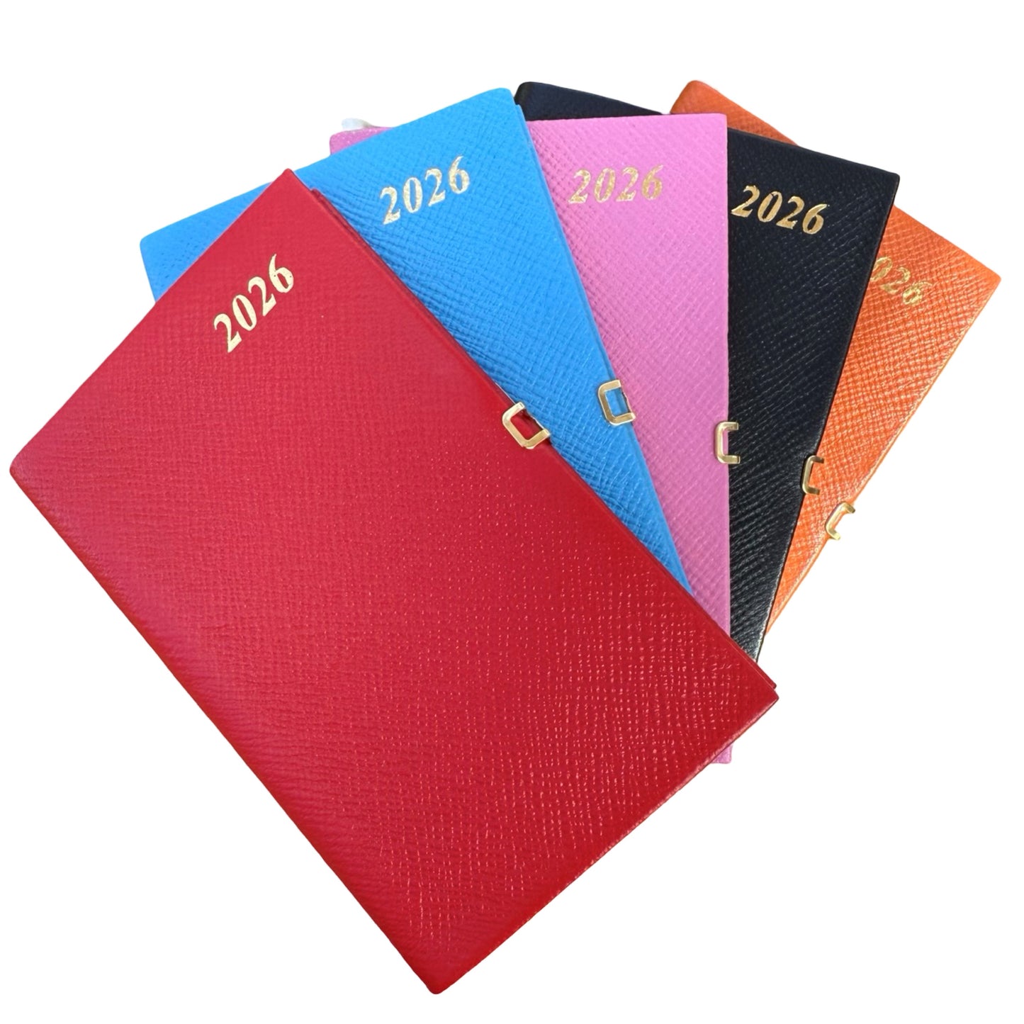 2026  D753LJC | Crossgrain Leather Calendar Book | One Week Per Opening | Pencil w/ Gold Clasp | 5" x 3" |  Year 2026