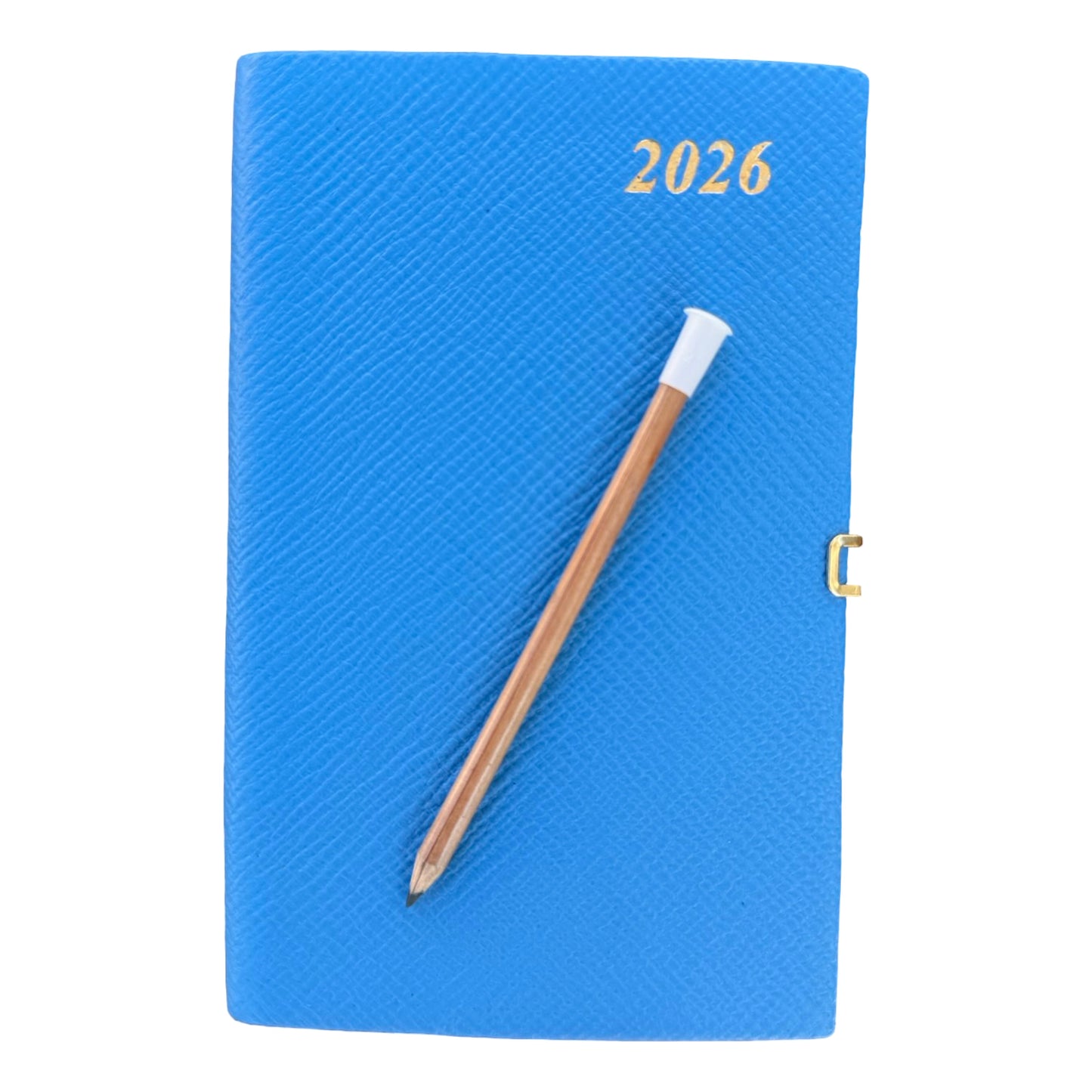2026  D753LJC | Crossgrain Leather Calendar Book | One Week Per Opening | Pencil w/ Gold Clasp | 5" x 3" |  Year 2026