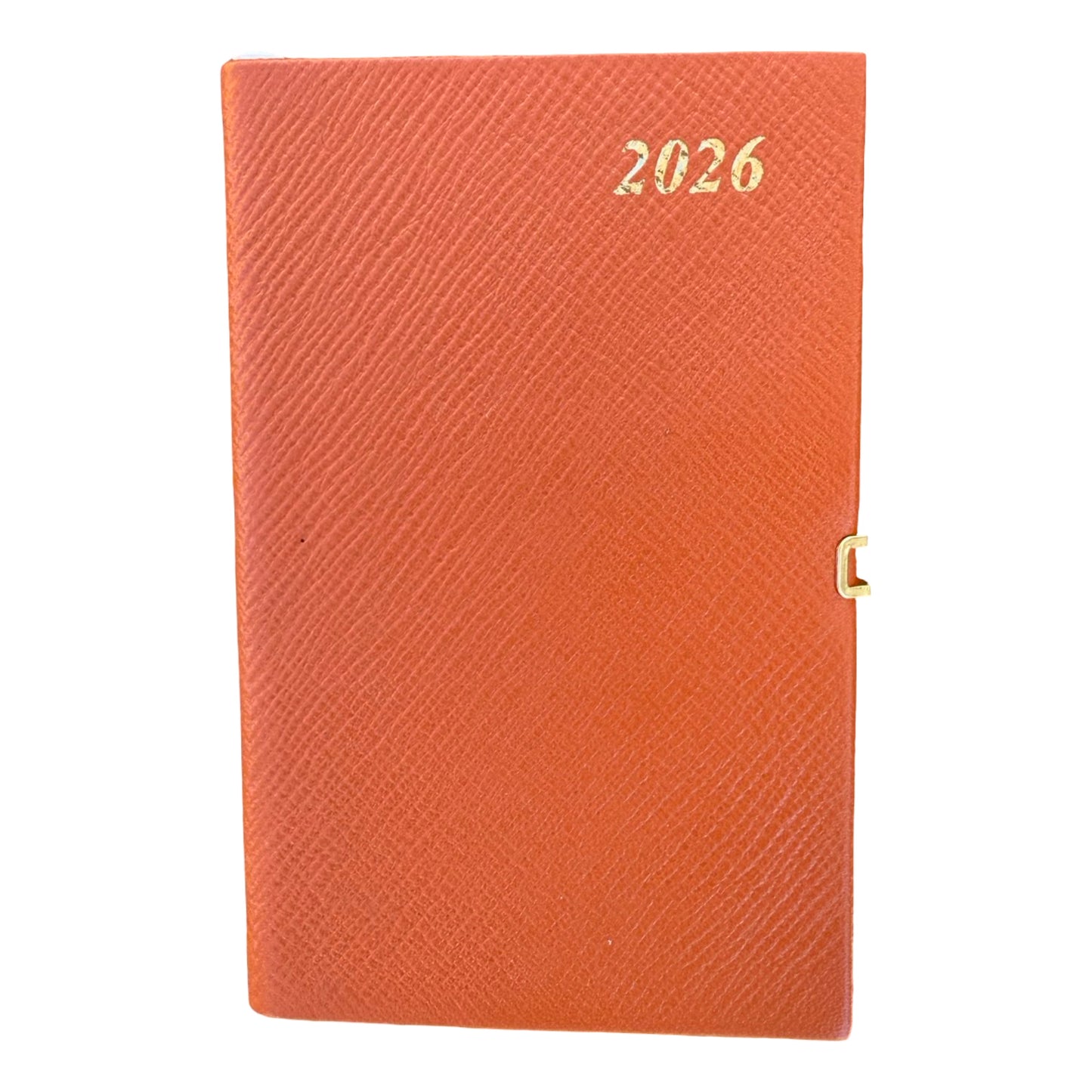 2026  D753LJC | Crossgrain Leather Calendar Book | One Week Per Opening | Pencil w/ Gold Clasp | 5" x 3" |  Year 2026