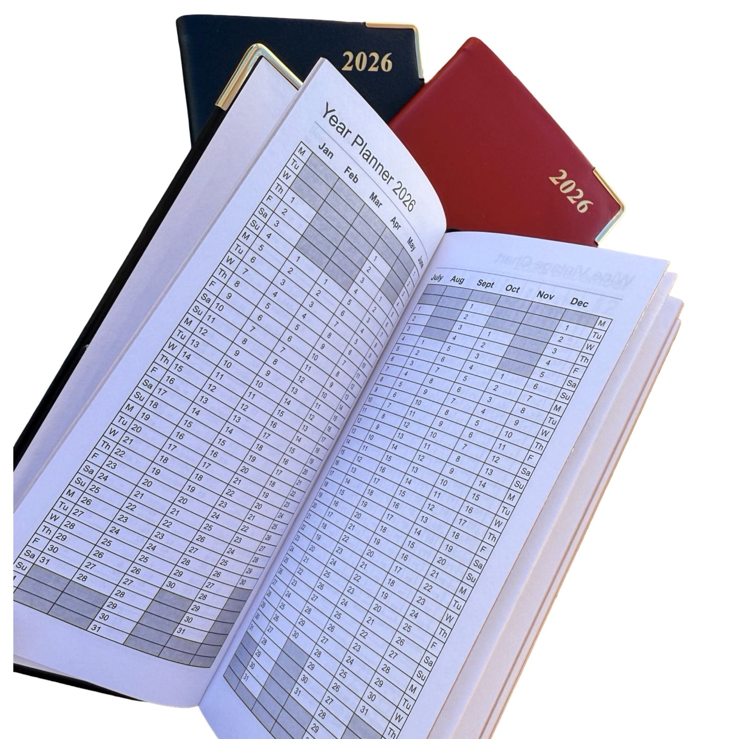 2026  D763VBL | Bonded Leather Pocket Planner | One Week Per Opening | 6" x 3" | Year 2026
