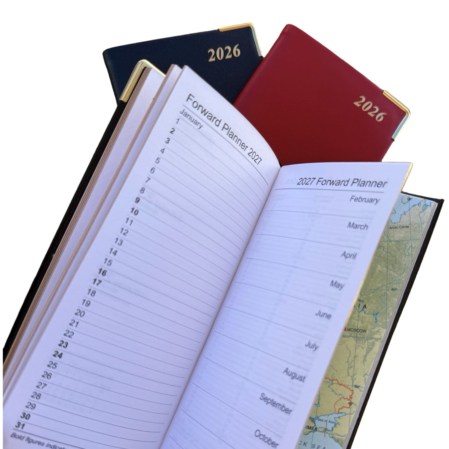 2026  D763VBL | Bonded Leather Pocket Planner | One Week Per Opening | 6" x 3" | Year 2026