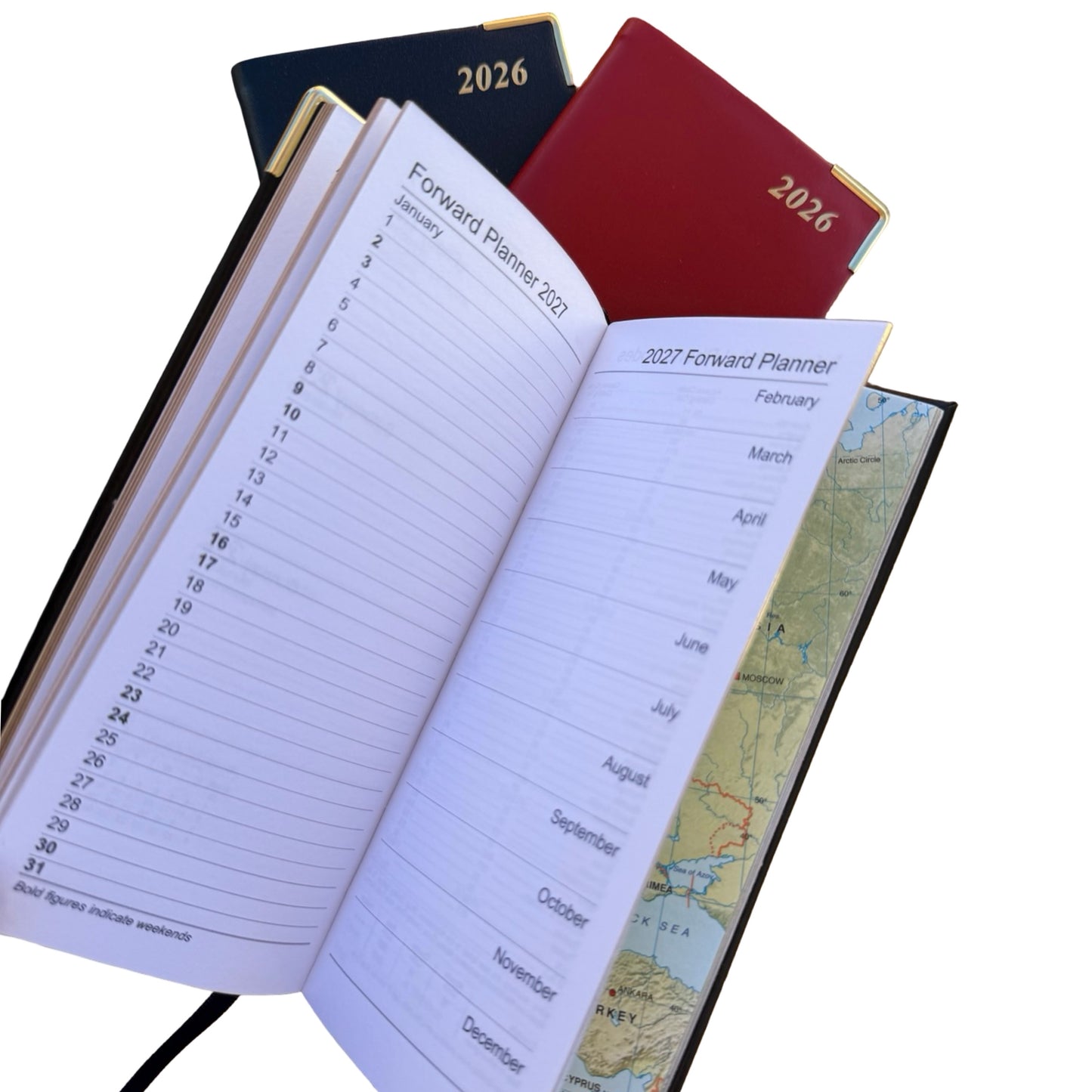 2026  D763VCA | Calf Leather Pocket Agenda Book | One Week Per Opening | 6" x 3" | Year 2026