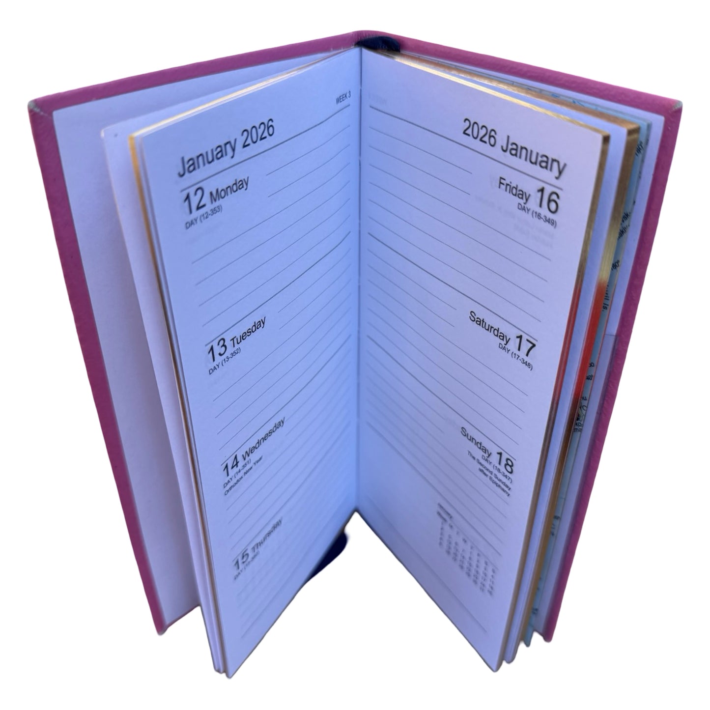 2026 D763VL | New Crossgrain Leather Pocket Agenda Book | One Week Per Opening | 6 x 3"
