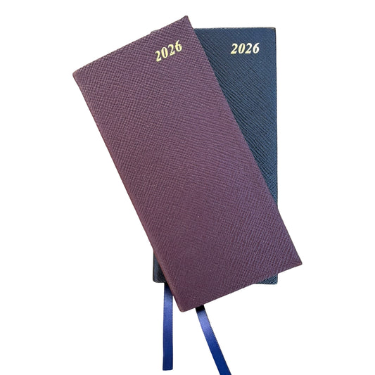 2026 D763VL | New Crossgrain Leather Pocket Agenda Book | One Week Per Opening | 6 x 3"