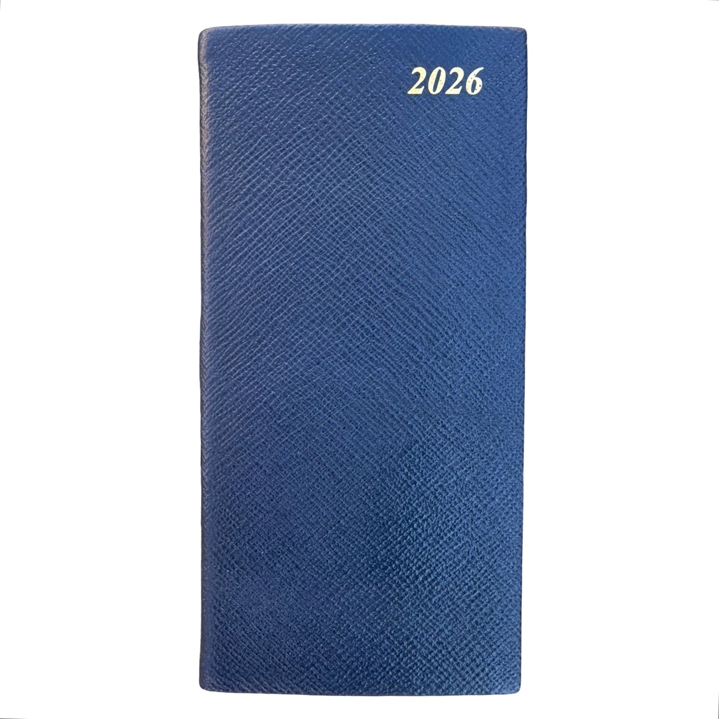 2026 D763VL | New Crossgrain Leather Pocket Agenda Book | One Week Per Opening | 6 x 3"