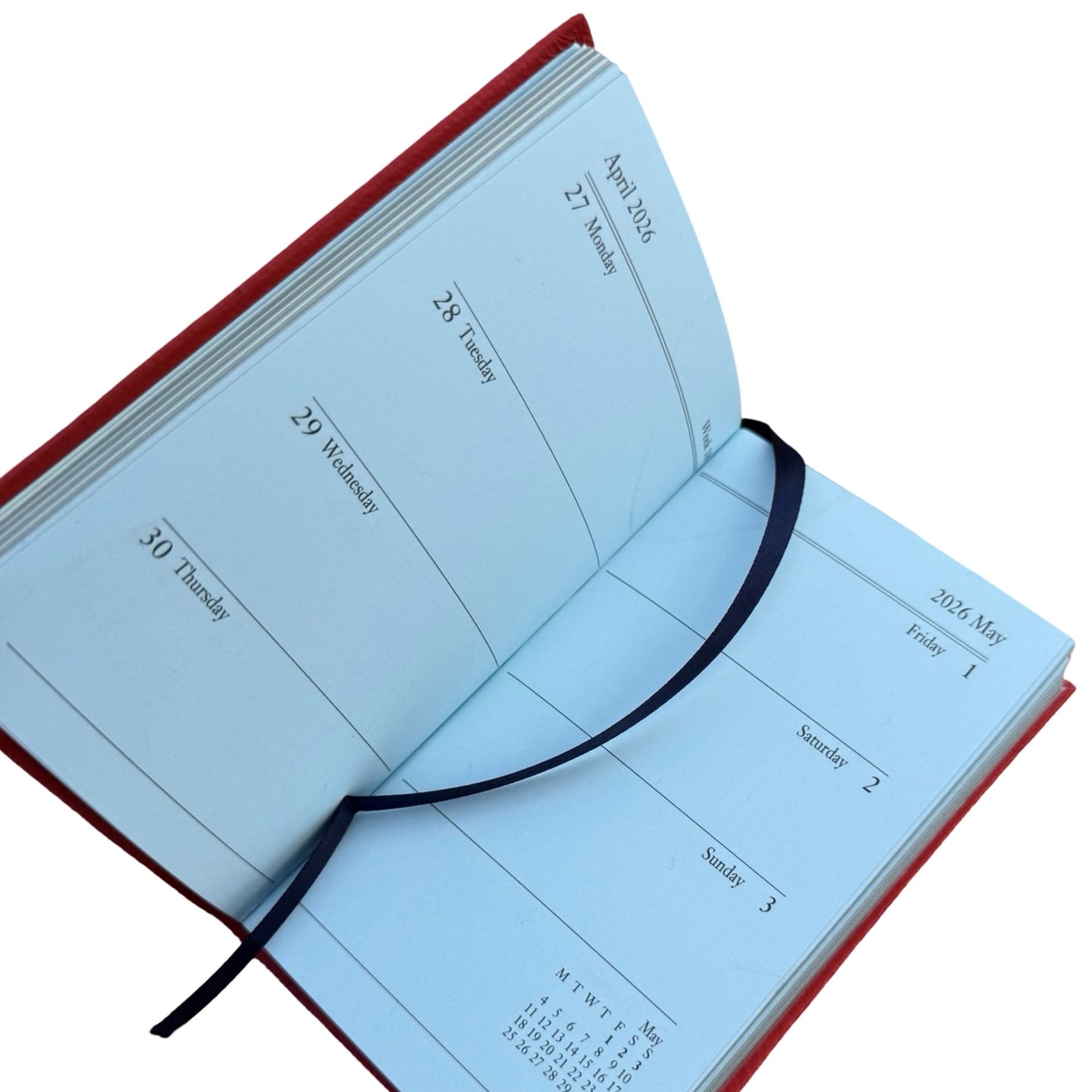 2026  D742L | Crossgrain Leather Calendar Book | One Week Per Opening | 4" x 2.5" | Year 2026