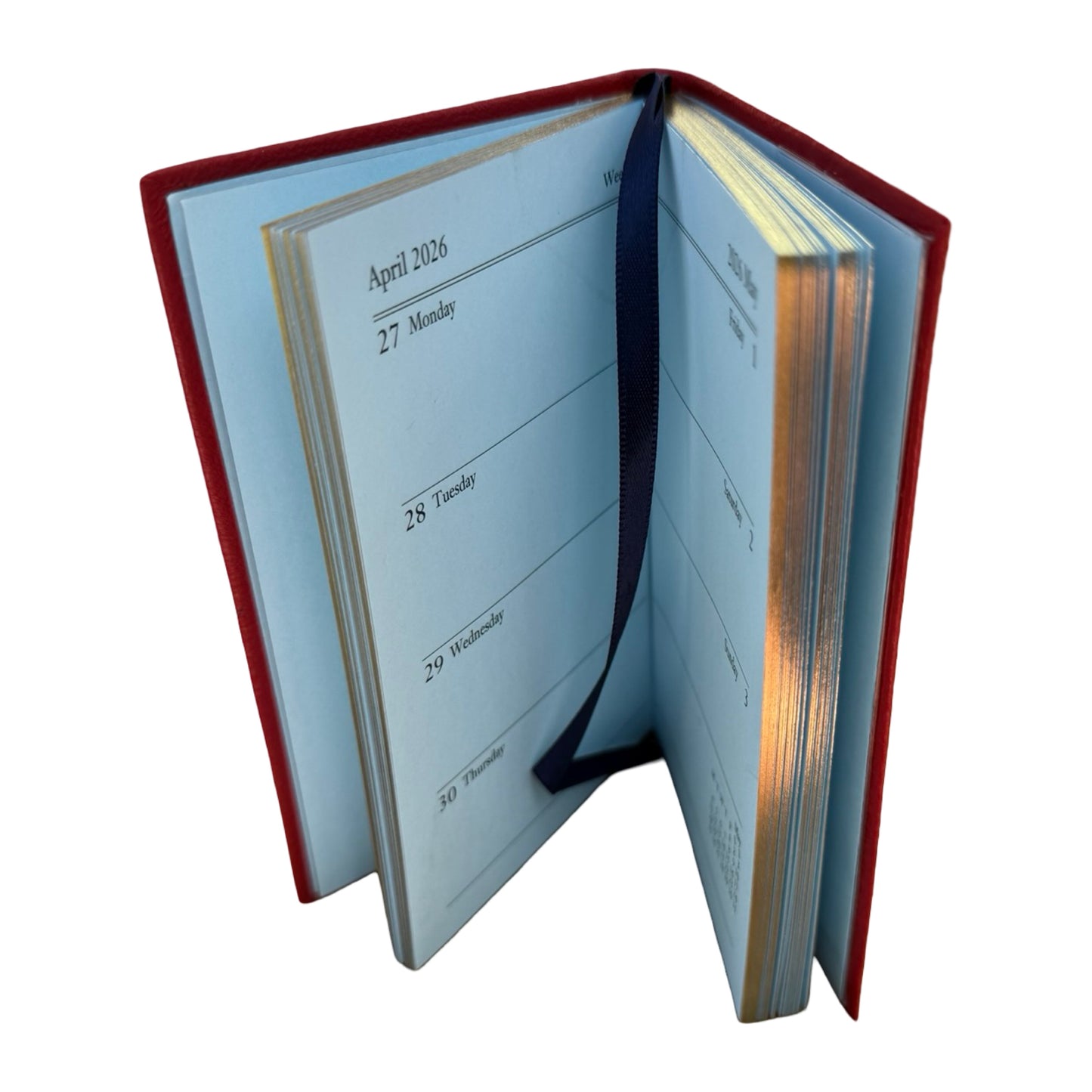 2026  D742L | Crossgrain Leather Calendar Book | One Week Per Opening | 4" x 2.5" | Year 2026