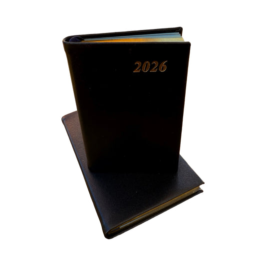 2026 D742BL | Bonded Leather Pocket Planner | One Week Per Opening | 4" x 2.5" | Year 2026