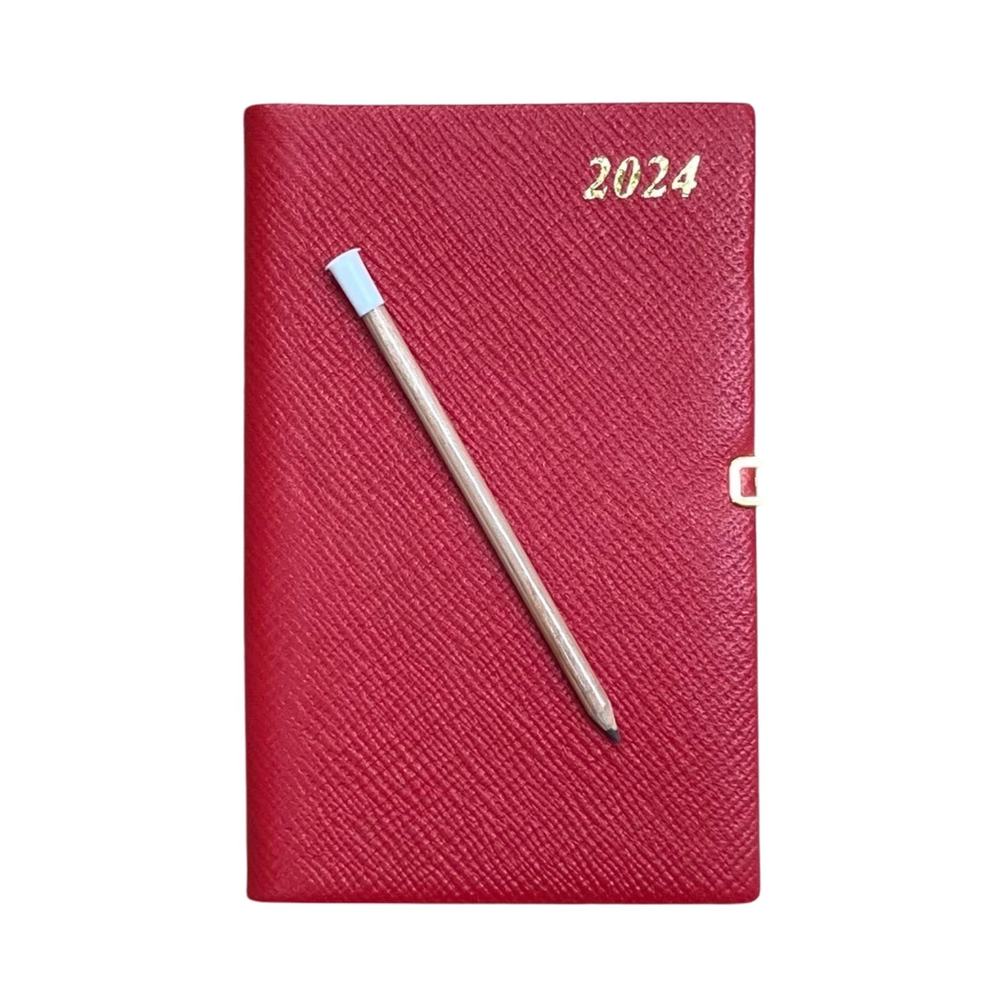 2024 CROSSGRAIN Leather Pocket Calendar Book | 5 x 3" | Pencil with Gold Clasp | D753LJC