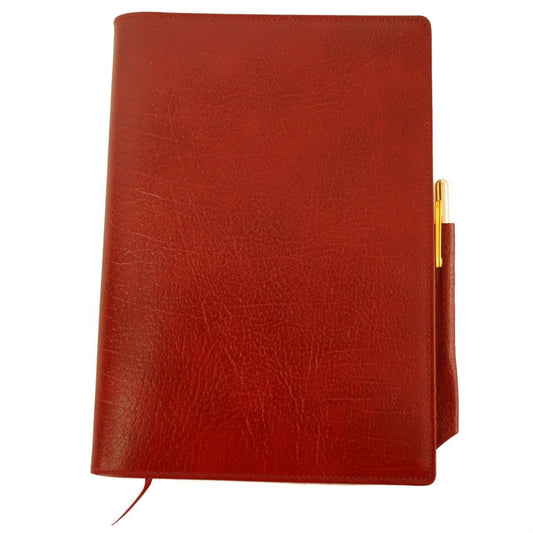 Refillable Leather Buffalo Calf Manuscript Book with Pencil, 8 by 6 Inches-Notebooks-Sterling-and-Burke