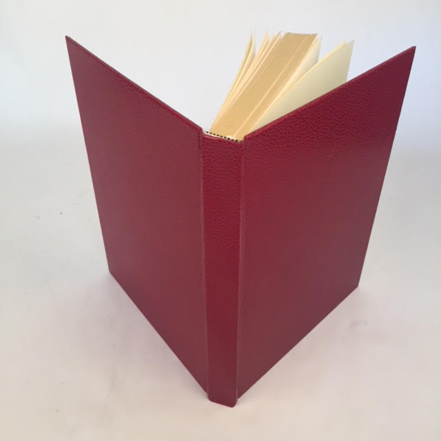 Custom Book Sample | 9.5 by 7.2 Inches | Scarlet Red Colour | Bumpy Textured Cover | Lined Pages | Gilt Edges | Ribbon Marker