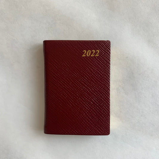 YEAR 2022 CROSSGRAIN Leather Pocket Calendar Book | 3 x 2" | D732L