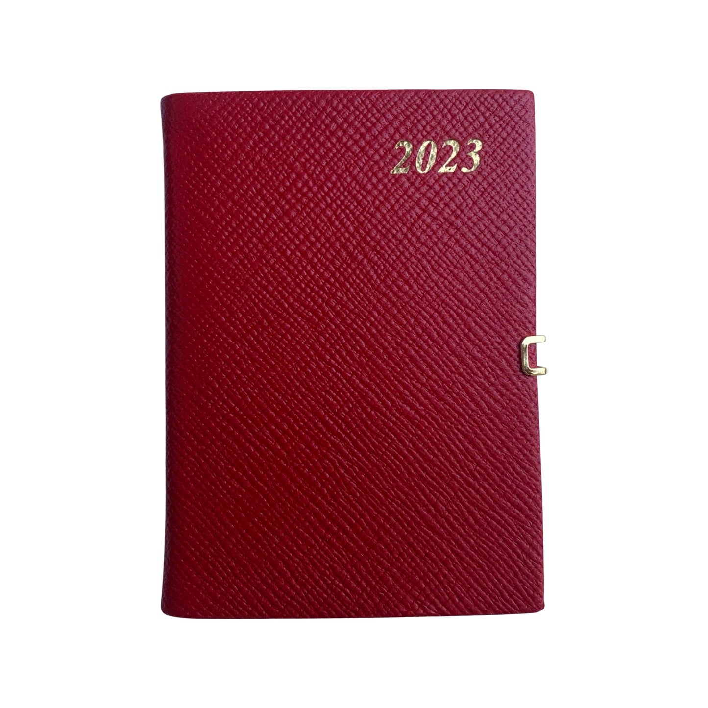 YEAR 2023 CROSSGRAIN Leather Pocket Calendar Book | 4 x 2.5" | Pencil with Gold Clasp | D742LJC