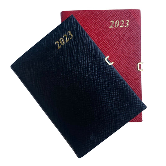 2023 CROSSGRAIN Leather Pocket Calendar Book | 4 x 2.5" | Pencil with Gold Clasp | D742LJC