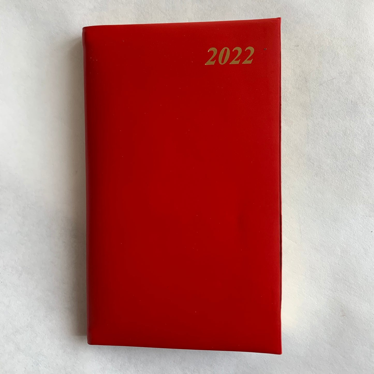 YEAR 2022 CALF Leather Pocket Agenda Book | 4 by 2.5" | D742C | Scarlet Red