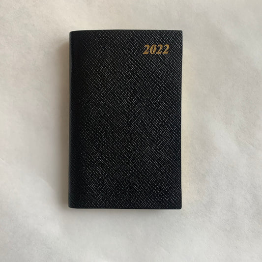 YEAR 2022 CROSSGRAIN Leather Pocket Calendar Book | 4 x 2.5" | D742L