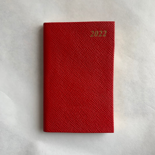 YEAR 2022 CROSSGRAIN Leather Pocket Calendar Book | 5 x 3" | D753L