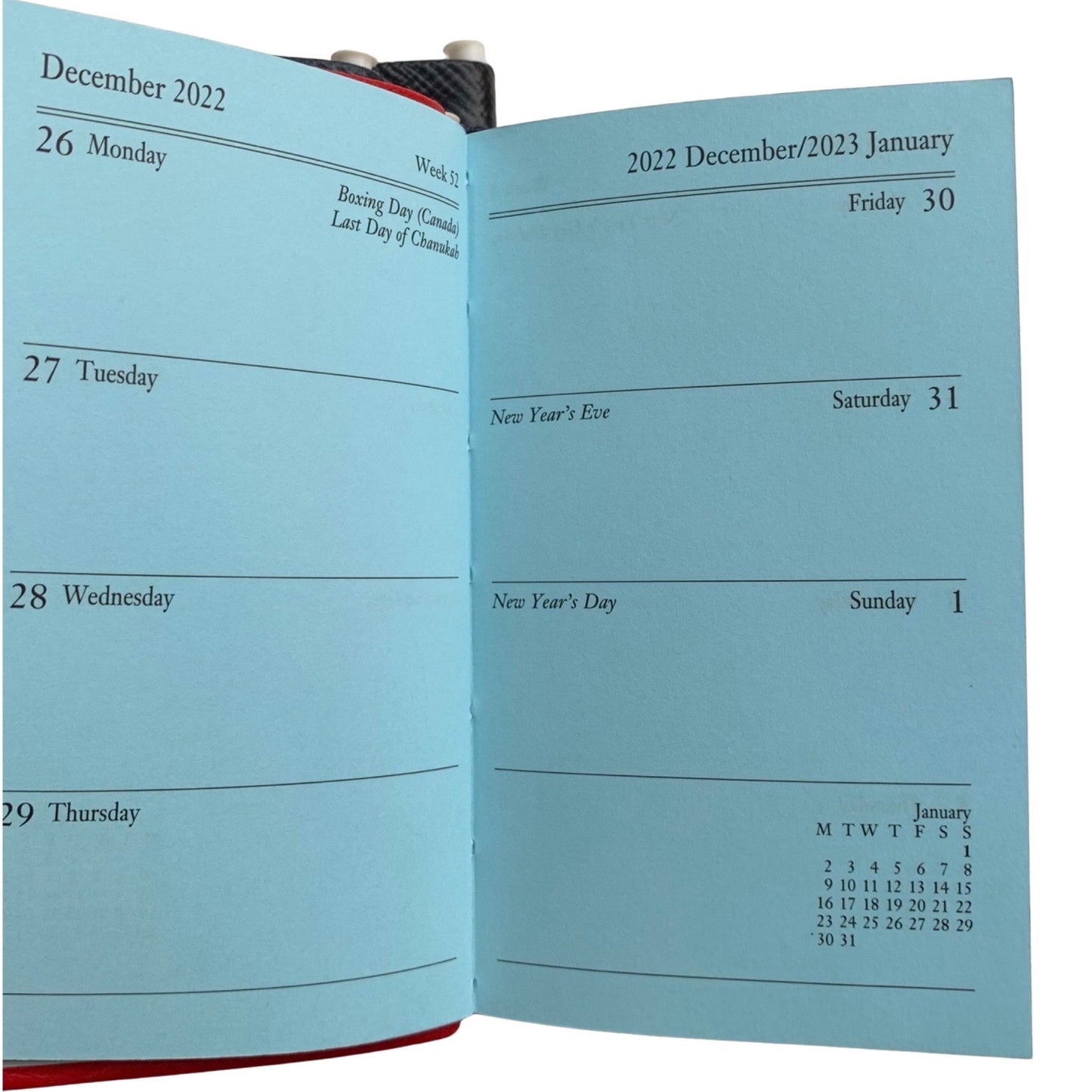 YEAR 2023 CROSSGRAIN Leather Pocket Calendar Book | 4 x 2.5" | Pencil in Spine | D742LJ