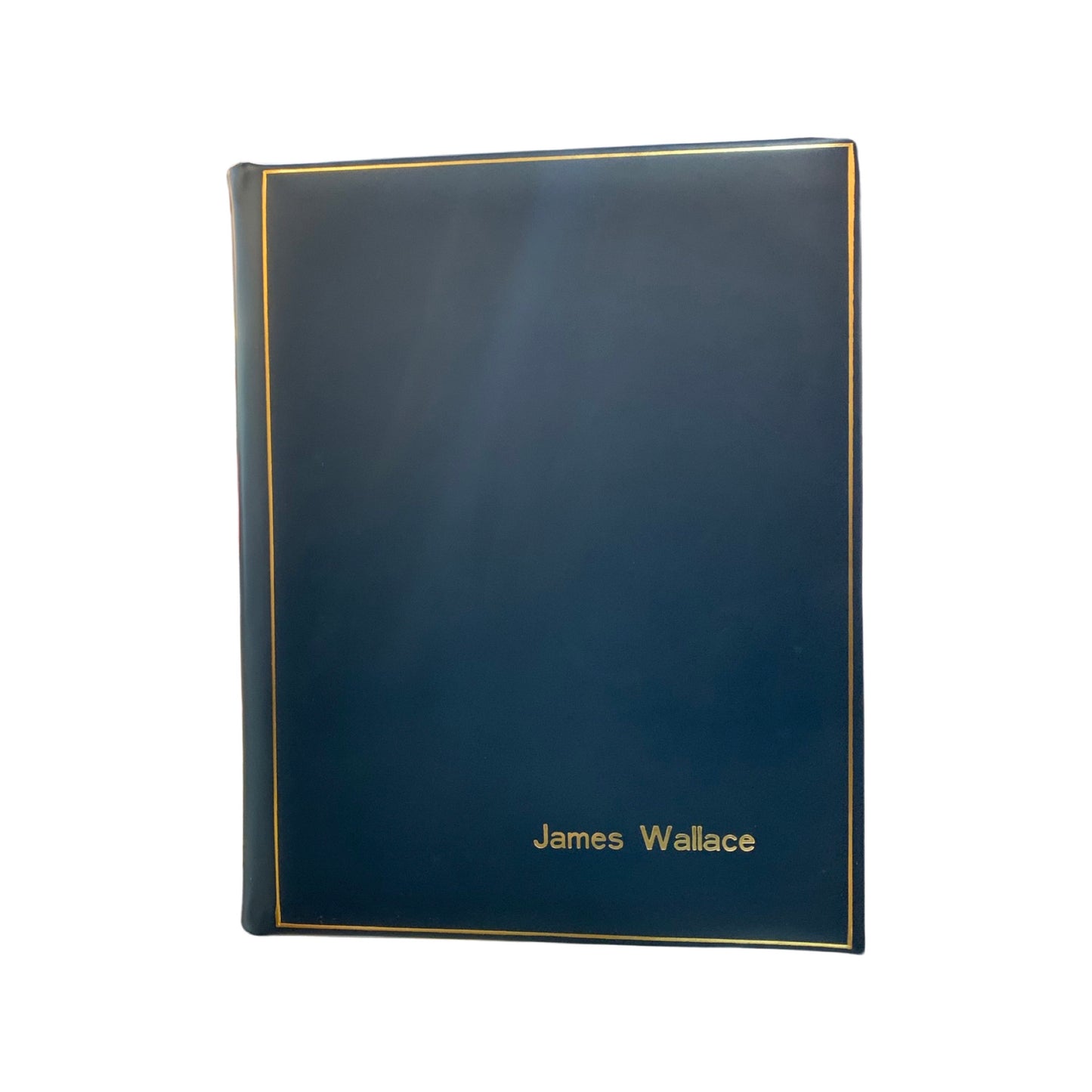 Classic Leather Guest Book | James Wallace | 10 by 8 Inches Vertical | Polished Calf Leather | Federal Blue  | Gold Tooling | Lined Pages | G108CA