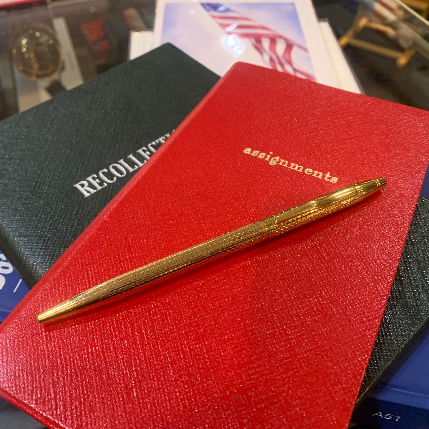 1 Gold Pen for Leather Journal | Thin / Slender Gold Pen / Writing Instrument | Charing Cross Leather