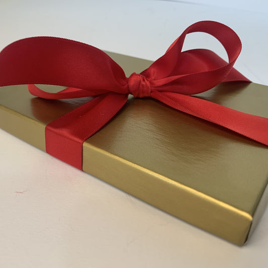 1Small Gold Gift Box | Ribboned in Lawrenceville School Red | Charing Cross Leather