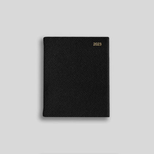 YEAR 2023 CROSSGRAIN Leather Pocket Calendar Book | 4 x 2.5" | Thick, One Day Per Page | D142L
