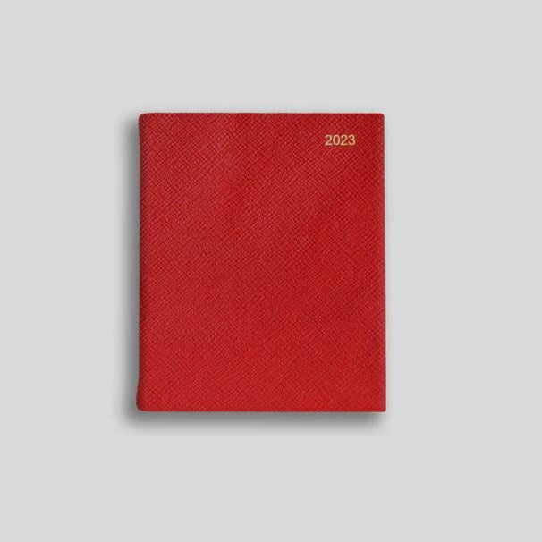 YEAR 2023 CROSSGRAIN Leather Pocket Calendar Book | 4 x 2.5" | Thick, One Day Per Page | D142L