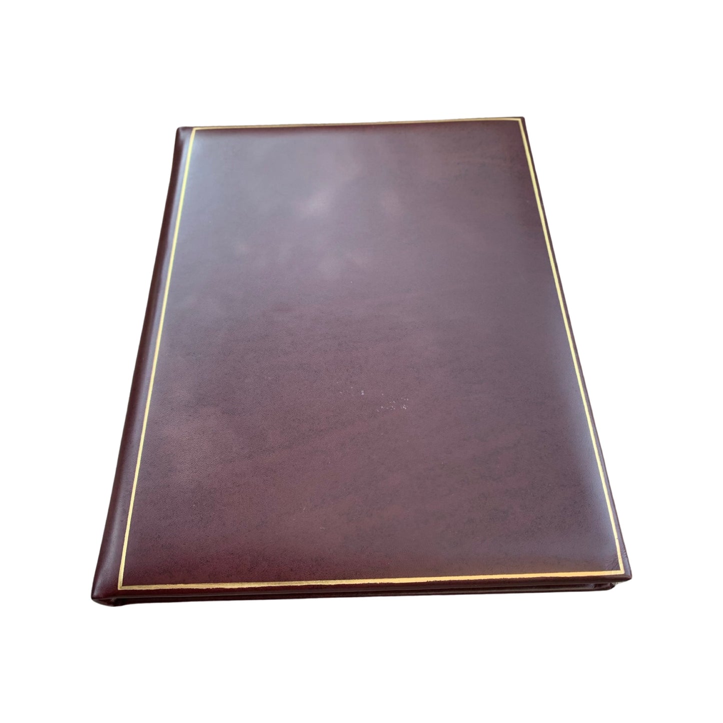 Classic Leather Guest Book | 10 by 8 Inches Vertical | Polished Calf Leather | Gold Tooling | Lined Pages | G108CA
