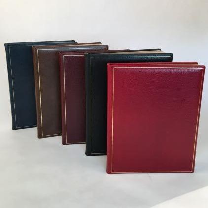 Leather Notebook | 8x10" | Hardcover Journal with Padding | Textured Calf with Gold | Blank Pages