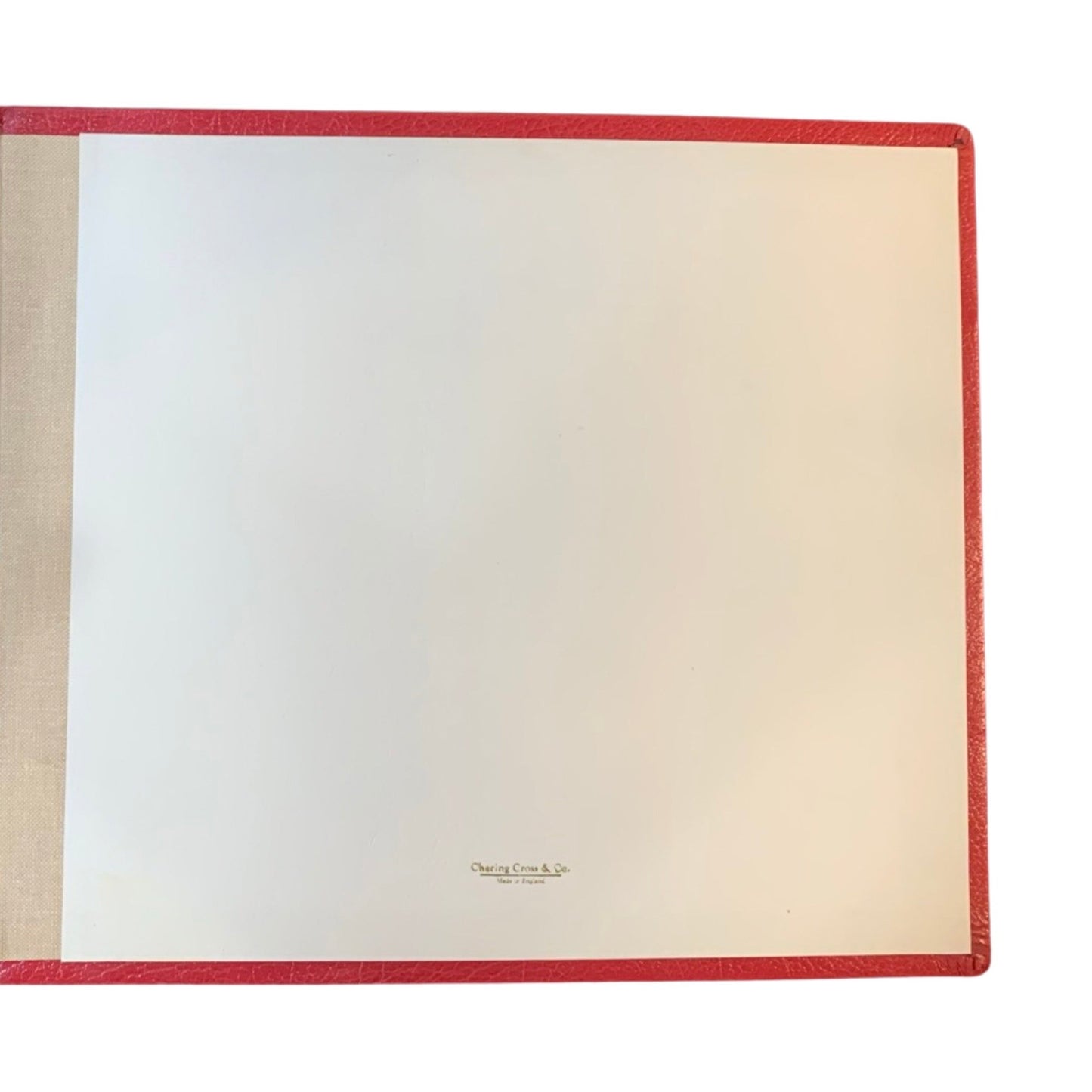 Leatherbound Scrapbook | Photo Album | Scarlet Embossed Calf | Thick Pages | 10" x 12" | MARIAN & DICK | 3 Lines of Text