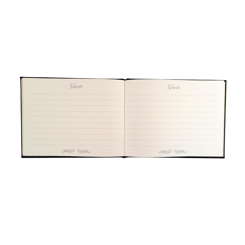 Guest Book, Gold Border, 7 by 9 Inches-Guest Book-Sterling-and-Burke
