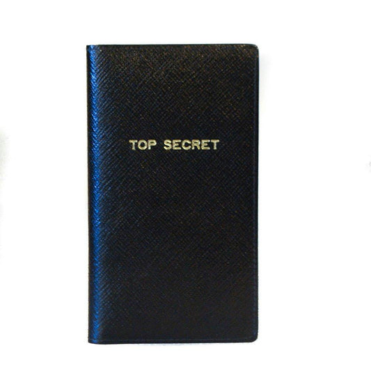 Leather Cover with Removable Notes, 6x3, "Top Secret"-Titled Notebooks-Sterling-and-Burke