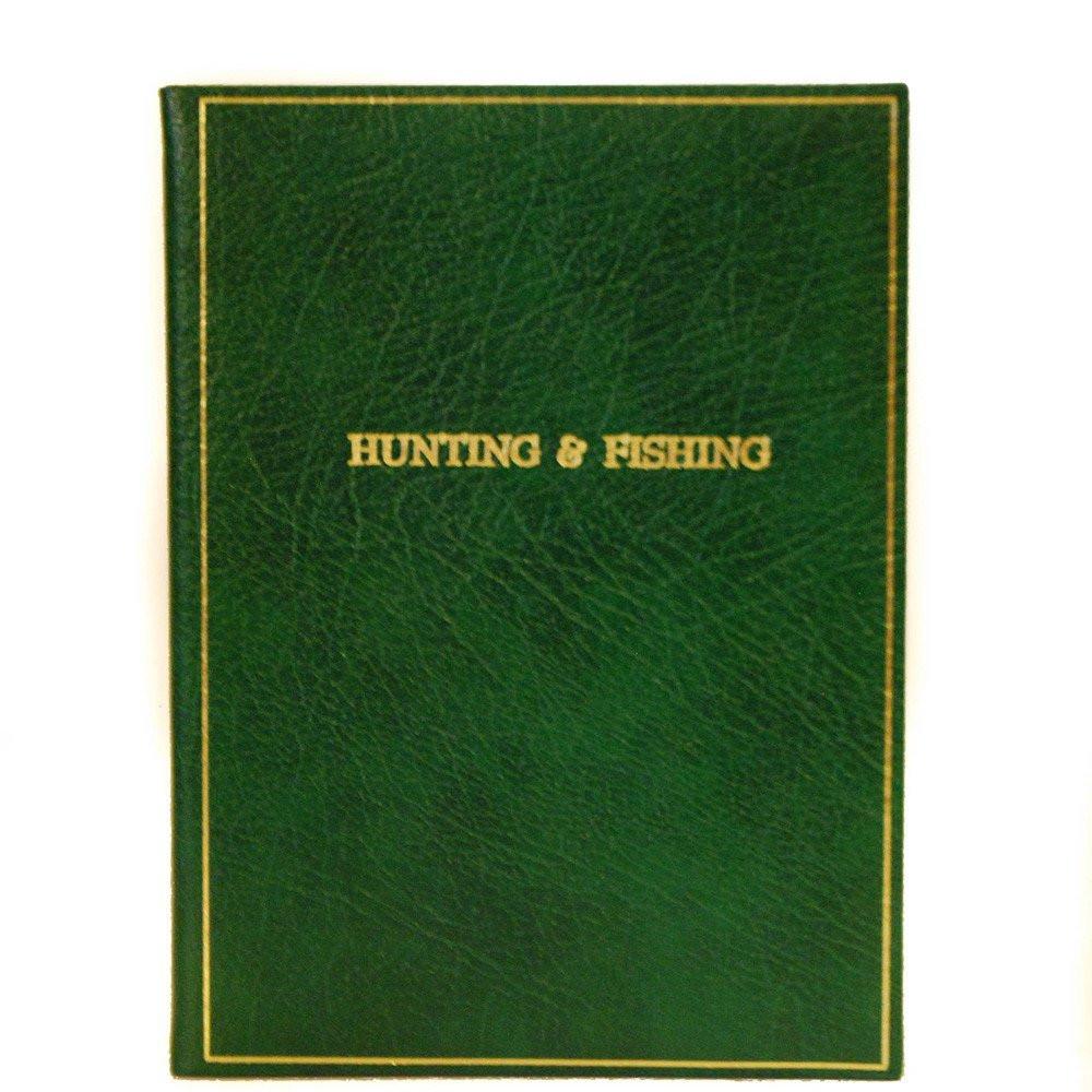 Leather Notebook, 8x6, "Hunting & Fishing" | Blank Pages | Buffalo Calf | Charing Cross-Titled Notebooks-Sterling-and-Burke